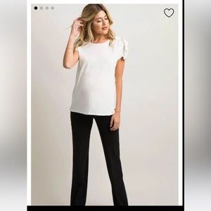 PinkBlush Black Straight Leg Maternity Dress Pants